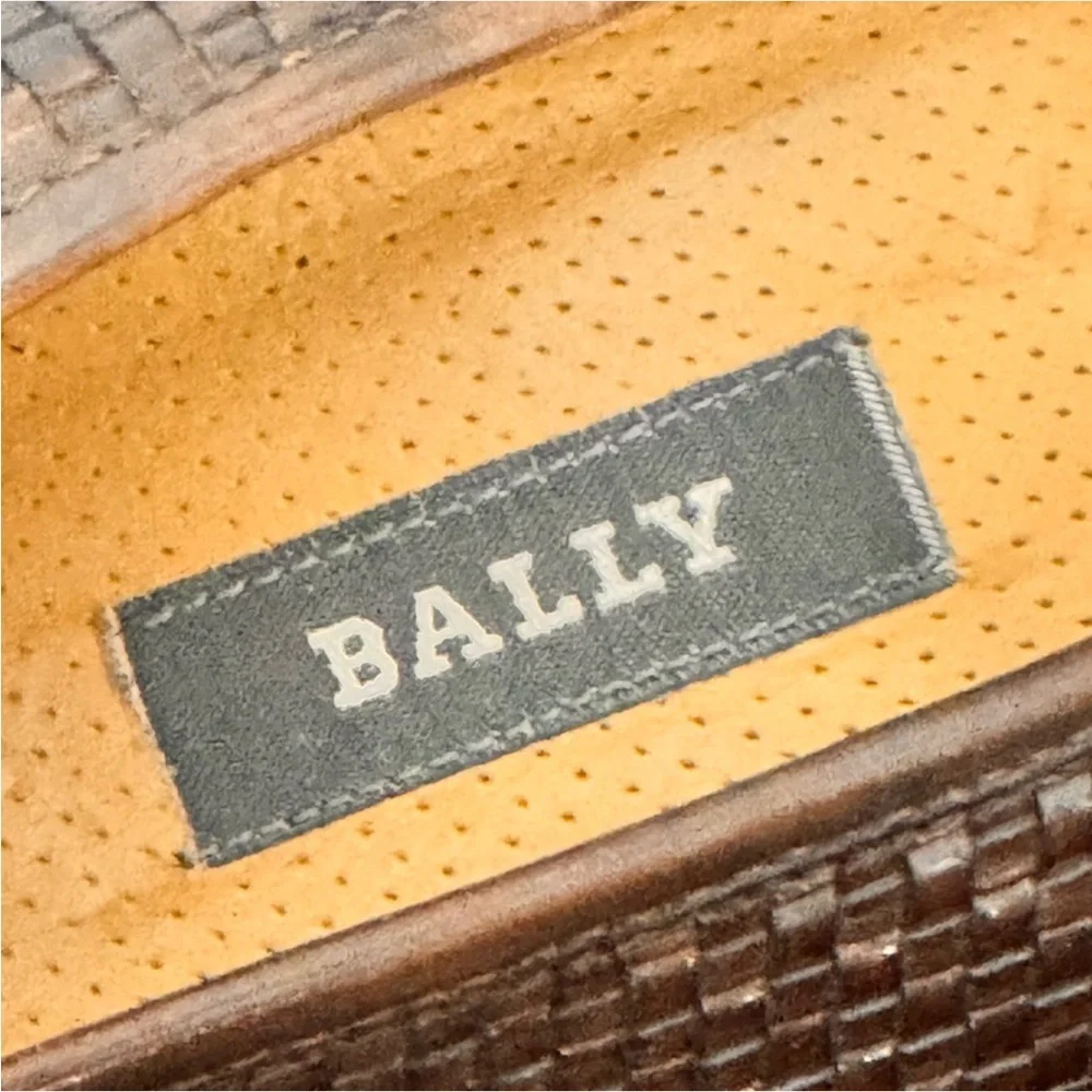 Authentic Bally luxury designer brand men's leather loafers slip on shoes 9.5